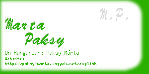 marta paksy business card
