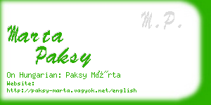 marta paksy business card